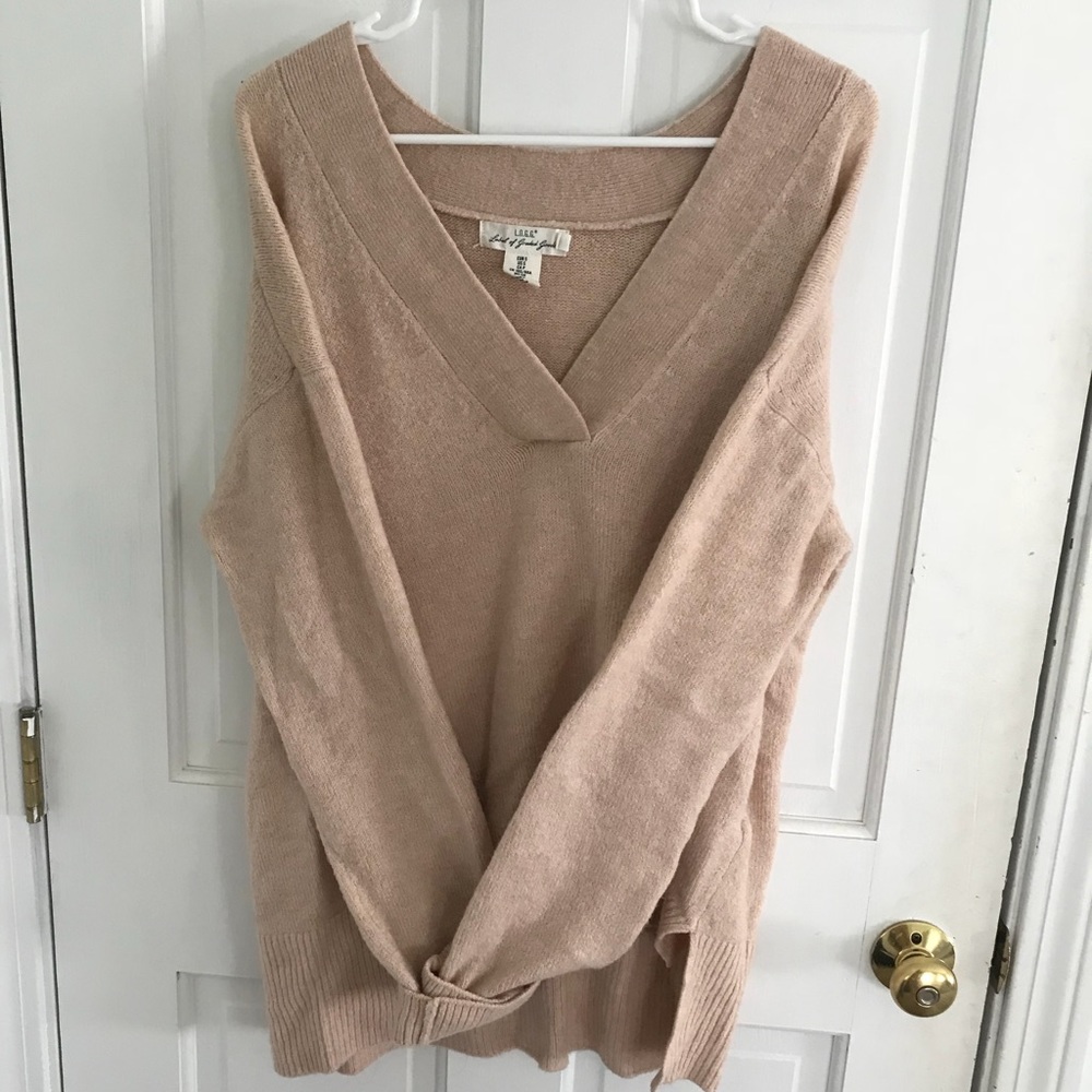 H&M oversized beige/pink sweater